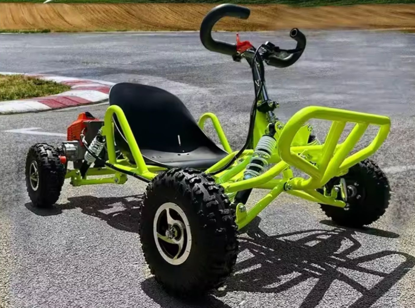 Kart 90cc verde visto de lado